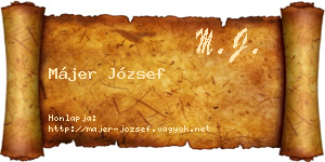 Májer József névjegykártya